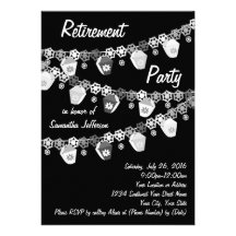 Invitación negra del fiesta de retiro de las linte