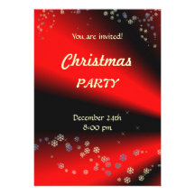 Invitación negra roja de la fiesta de Navidad