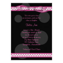 Invitación negra rosada de Mitzvah del palo del ar