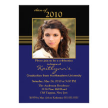 Invitación negra y azul de la graduación de la fot
