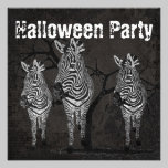 Invitación negra y blanca de Halloween de las cebr invitaciones