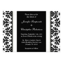 Invitación negra y blanca del boda del modelo del 