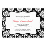 Invitación negra y blanca del damasco
