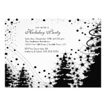 Invitación negra y blanca del fiesta de las vacaci