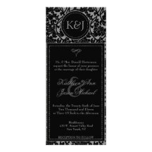 Invitación negra y gris gótica del boda del Flouri