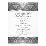 Invitación Noir adornada del fiesta del Año Nuevo 