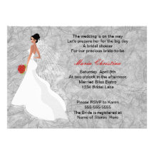 Invitación nupcial 2 de la ducha del chica del enc