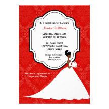Invitación nupcial afroamericana de la ducha