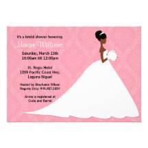 Invitación nupcial afroamericana de la ducha