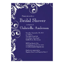 Invitación nupcial azul de la ducha de la eleganci