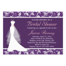Invitación nupcial blanca de la ducha del vestido 