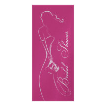 Invitación nupcial de la ducha de Fuschia de la no