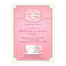 Invitación nupcial de la ducha de la fiesta del té