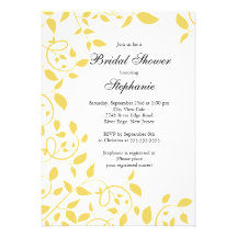 Invitación nupcial de la ducha de la flor amarilla