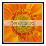 Invitación nupcial de la ducha de la flor anaranja