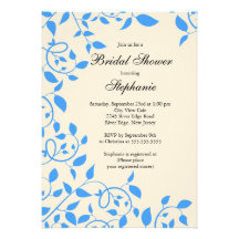 Invitación nupcial de la ducha de la flor azul mod
