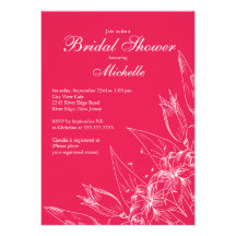 Invitación nupcial de la ducha de la flor rosada e