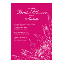 Invitación nupcial de la ducha de la flor rosada e
