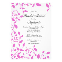 Invitación nupcial de la ducha de la flor rosada m