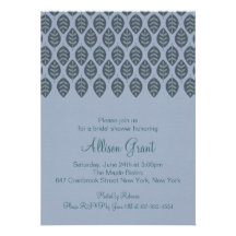 Invitación nupcial de la ducha de la hoja azul