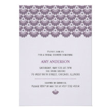 Invitación nupcial de la ducha de la hoja retra pú