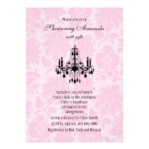 Invitación nupcial de la ducha de la lámpara del V