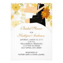 Invitación nupcial de la ducha de la novia del gir
