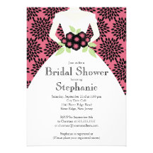 Invitación nupcial de la ducha de la novia rosada 