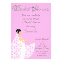 Invitación nupcial de la ducha de la novia rosada 