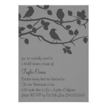 Invitación nupcial de la ducha de la rama gris del