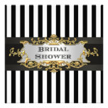 Invitación nupcial de la ducha de la raya blanca n