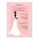 Invitación nupcial de la ducha de la silueta coral