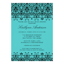 Invitación nupcial de la ducha de la turquesa y de