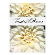 Invitación nupcial de la ducha de las dalias blanc