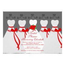 Invitación nupcial de la ducha de las damas de hon