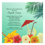 Invitación nupcial de la ducha de las flores tropi
