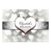 invitación nupcial de la ducha de los corazones bl