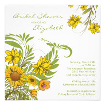 Invitación nupcial de la ducha de los girasoles de