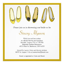 Invitación nupcial de la ducha de los zapatos plan
