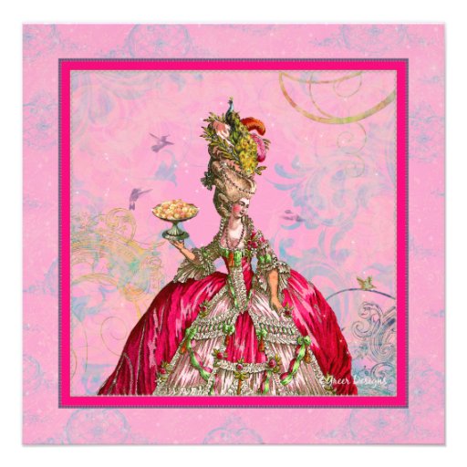 Invitación nupcial de la ducha de Marie Antonieta