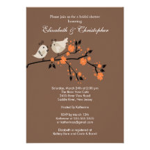 Invitación nupcial de la ducha del amor de los par