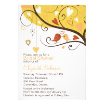 Invitación nupcial de la ducha del amor del otoño 