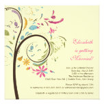 Invitación nupcial de la ducha del árbol floral de