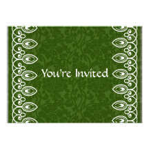 Invitación nupcial de la ducha del brocado verde