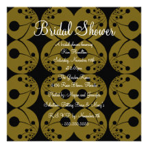 Invitación nupcial de la ducha del círculo amarill