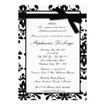 invitación nupcial de la ducha del damasco blanco 