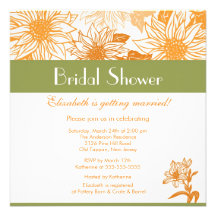 Invitación nupcial de la ducha del girasol anaranj