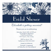 Invitación nupcial de la ducha del girasol azul ma
