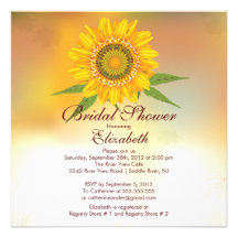 Invitación nupcial de la ducha del girasol moderno