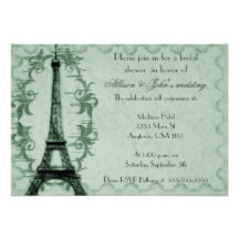 Invitación nupcial de la ducha del Grunge esmerald